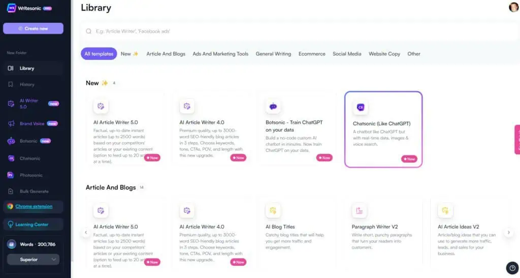 writesonic ai writing tool